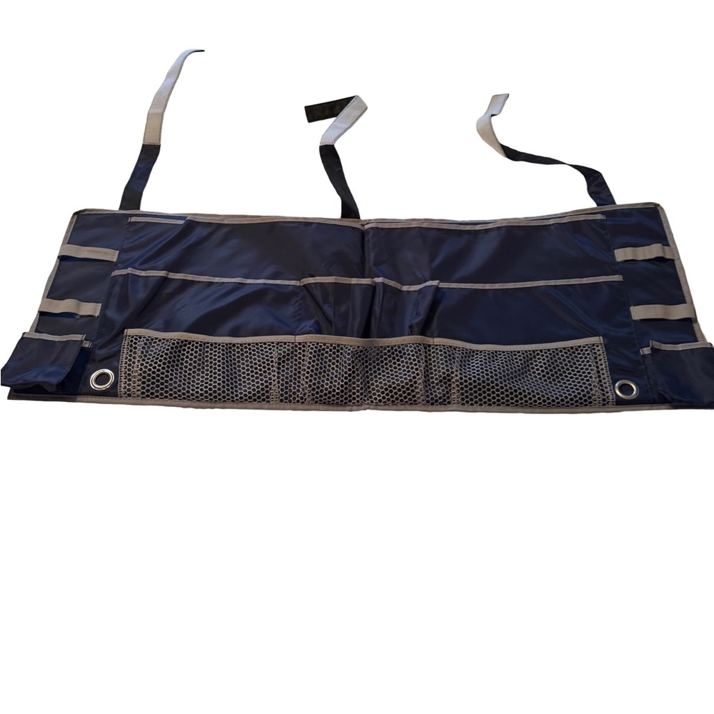 Dorm or apt bed Navy and Gray Hanging Organizer